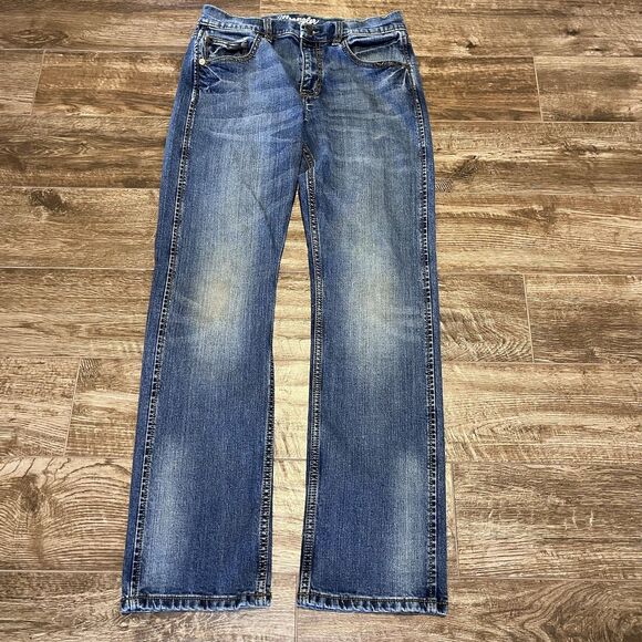 Wrangler Retro Jeans Mens 30x31 Slim Straight Stretch Denim Western Cowboy Cut - Picture 3 of 11